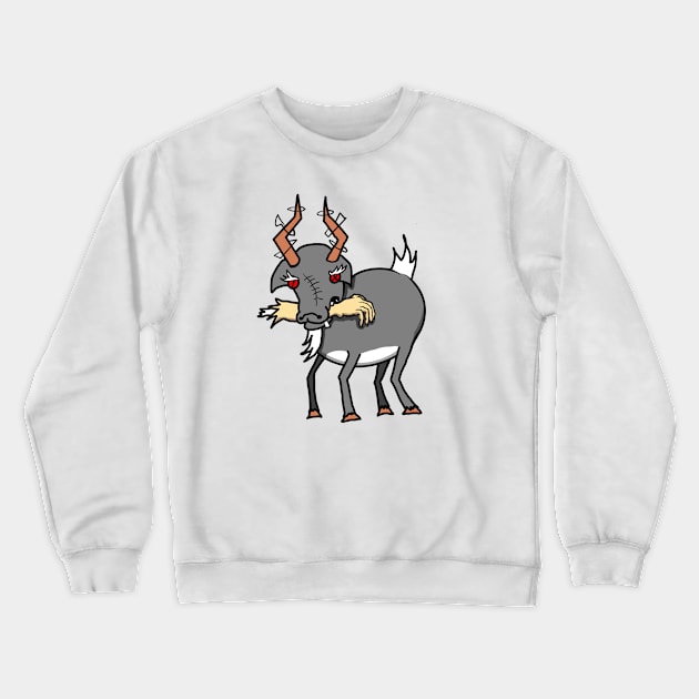 Lamar the Demonic Goat Crewneck Sweatshirt by Gruelgo